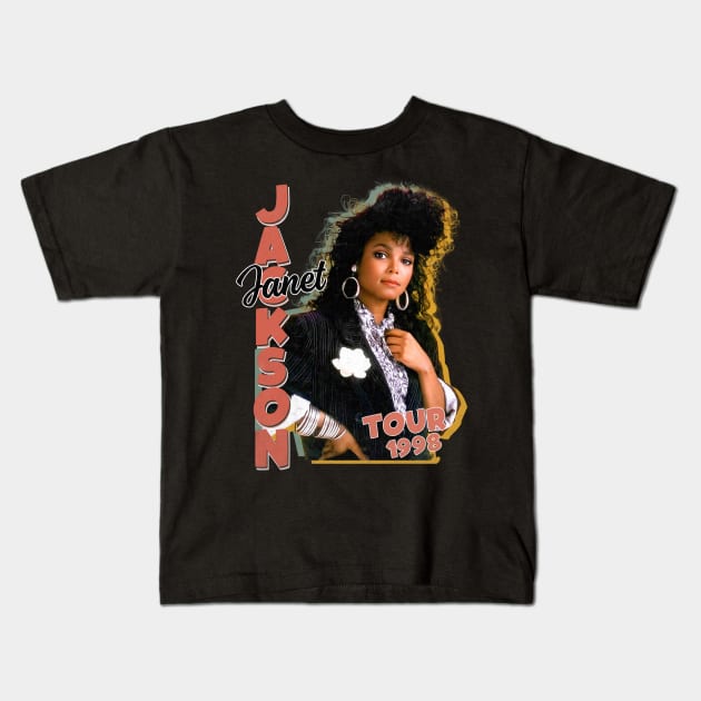 Janet Jackson Vintage Tour Concert Kids T-Shirt by Evergreen Daily